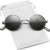 CEREMONYT Sunglasses Round Circle Lennon Glasses Retro Round Polarized Sunglasses Hippie Style Small Circle Sun Glasses