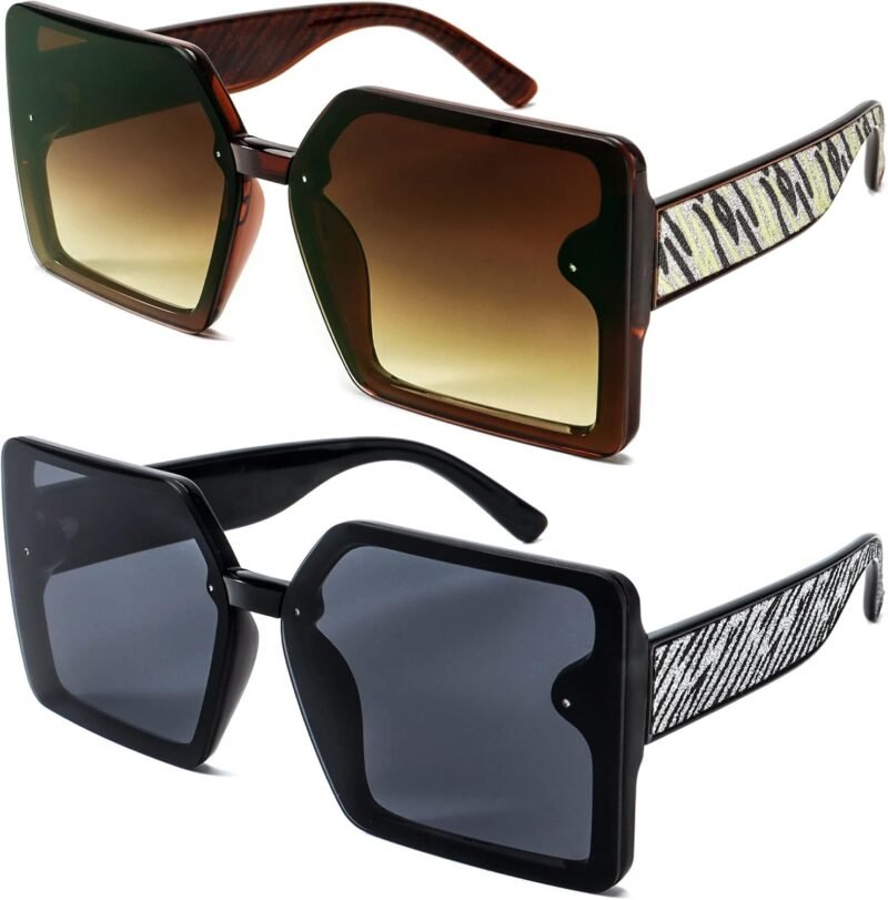 CEREMONYT Sunglasses Square Oversized Square Sunglasses for Women Big Large Wide Designer Trendy Sunglasses for UV Sunglasses Women