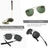 CEREMONYT Sunglasses Men’s Military Style Polarized Pilot  Sunglasses Bayonet Temples