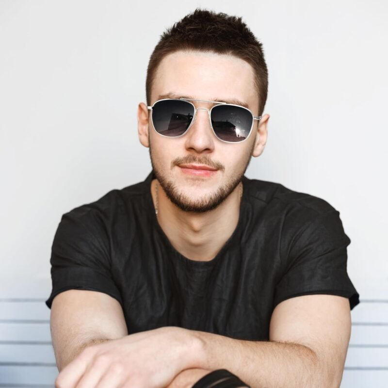 CEREMONYT Sunglasses Sunglasses Lightweight TR90 Unbreakable Polarized Driving Metal Frame Pilot Sun Glasses with UV Protection