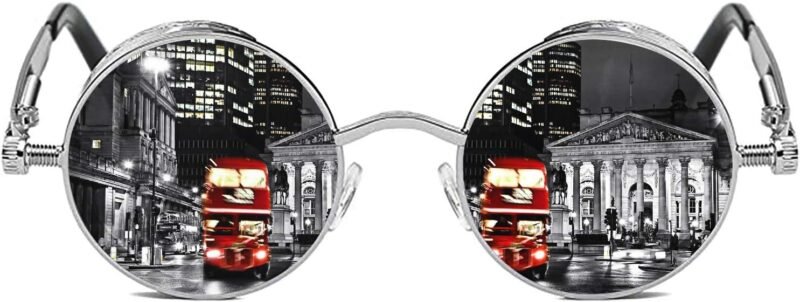 CEREMONYT Sunglasses Round  Gothic Steampunk Round Polarized UV400 Protection Sunglasses Unisex Street Outdoor