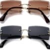 CEREMONYT Sunglasses Square  Rectangle Sunglasses for Women Men Vintage Rimless Square Sun Glasses Candy Color
