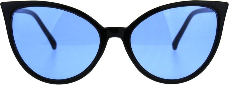 CEREMONYT Sunglasses Cat Eye Womens Oversized Cat Eye Goth Pop Color Lens Plastic Sunglasses