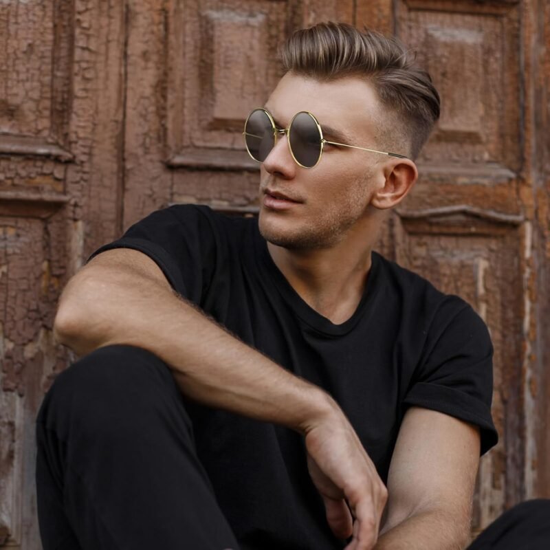 CEREMONYT Sunglasses Round 1-3 Pairs Hippie Sunglasses 70s Round Hippie Glasses Party Decoration Sunglasses for Women with Colored Glasses Cloth