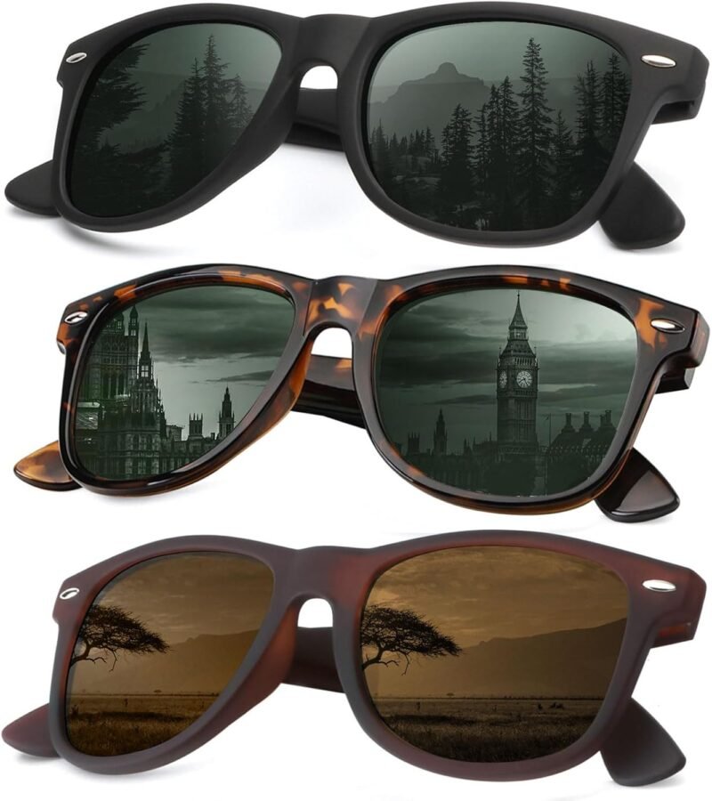 CEREMONYT Sunglasses Browline Sunglasses Men Polarized for Mens and Women Unisex Sun Glasses for Driving UV Protection