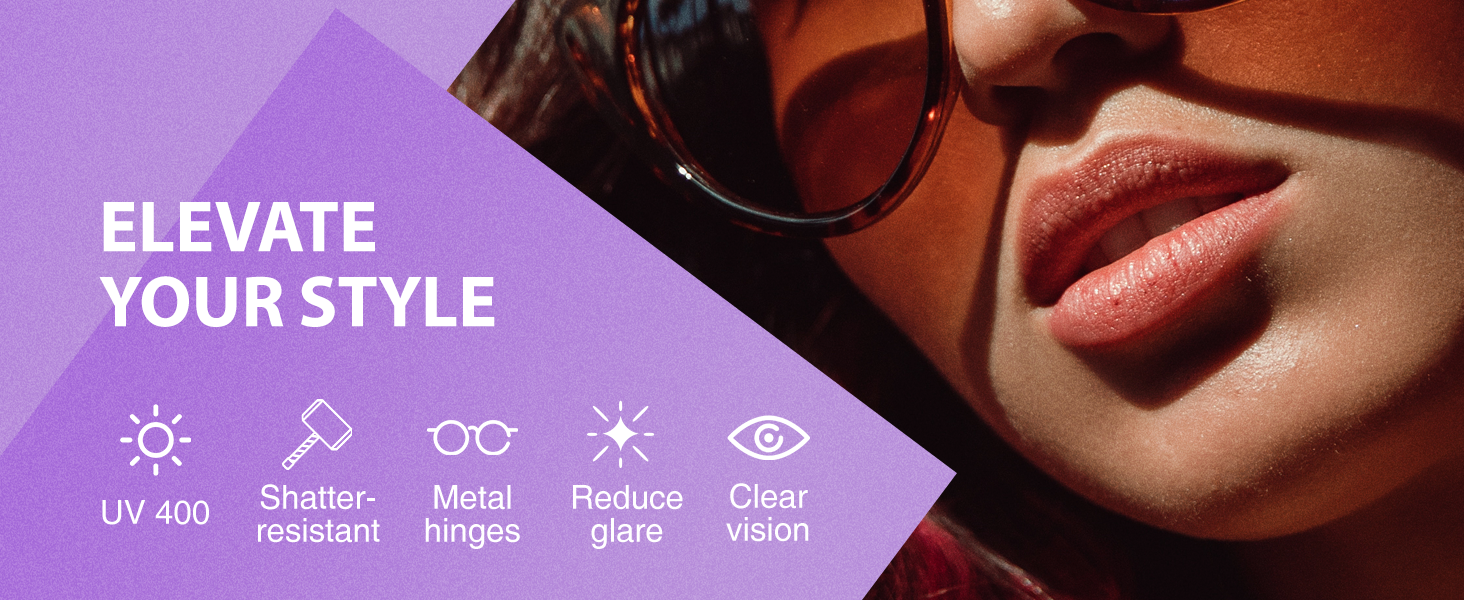 Elevate your style uv400 shatter resistant metal hinges reduce glare