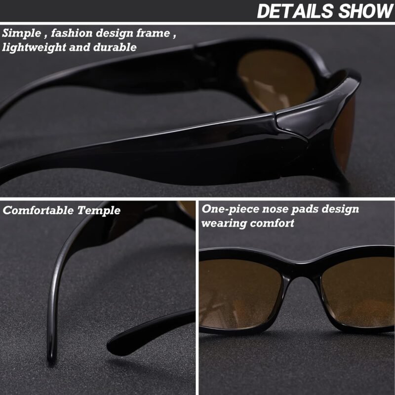 CEREMONYT Sunglasses Oval Fashion Sunglasses for Men Women Trendy Swift Oval Dark Futuristic Sunglasses Shades Glasses Eyeglasses