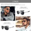 CEREMONYT Sunglasses Military Style Polarized Pilot  Sunglasses and Square  Sunglasses for Men UV400 Protection