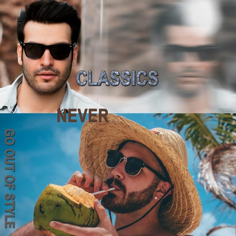 CEREMONYT Sunglasses Browline Square Sunglasses Polarized UV Protection Trendy Designer Sun Glasses Men Women