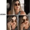 CEREMONYT Sunglasses Square Square Sunglasses for Women Men Polarized Vintage Retro Metal Frame Trendy Sun Glasses