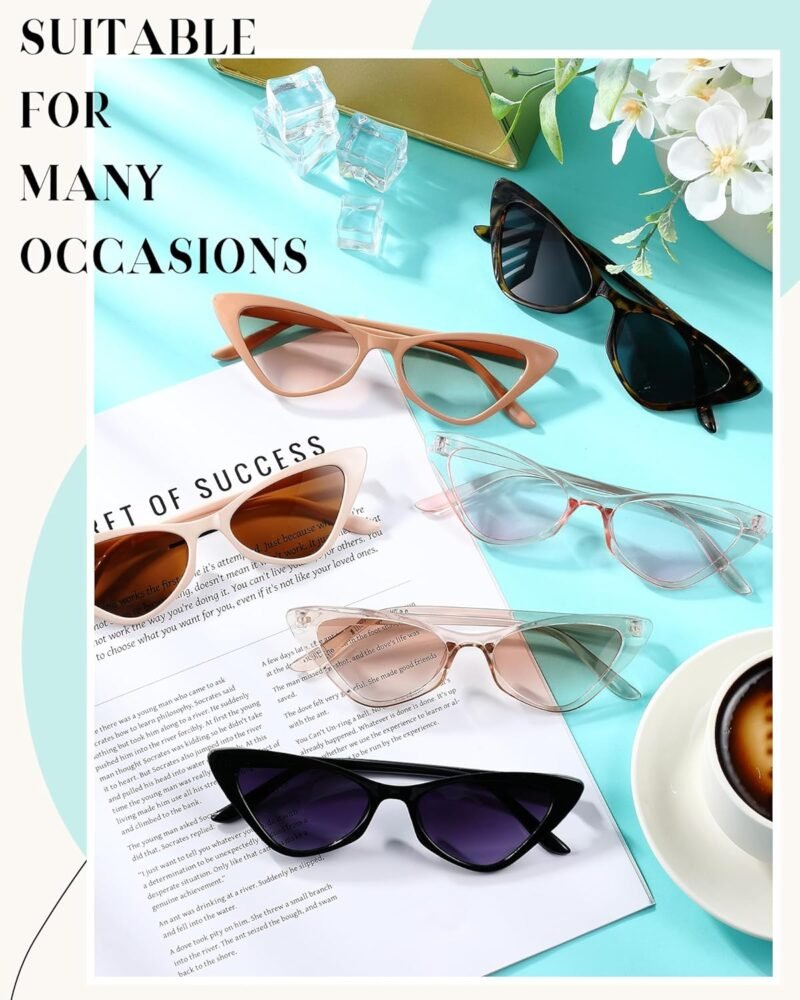 CEREMONYT Sunglasses Cat Eye 8 Pairs Cat Eye Sunglasses for Women  Cat Eye Sunglasses Vintage Sunglasses Trendy Sunglasses for Party