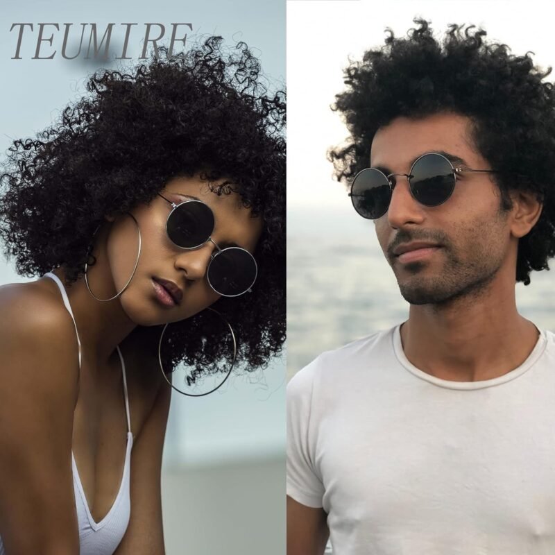 CEREMONYT Sunglasses Round Trendy Small Round Polarized Sunglasses for Men Women Circle Hippie Style Sun Glasses