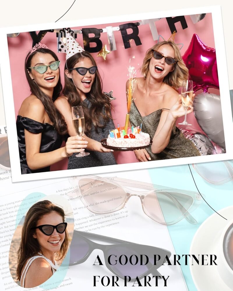 CEREMONYT Sunglasses Cat Eye 8 Pairs Cat Eye Sunglasses for Women  Cat Eye Sunglasses Vintage Sunglasses Trendy Sunglasses for Party