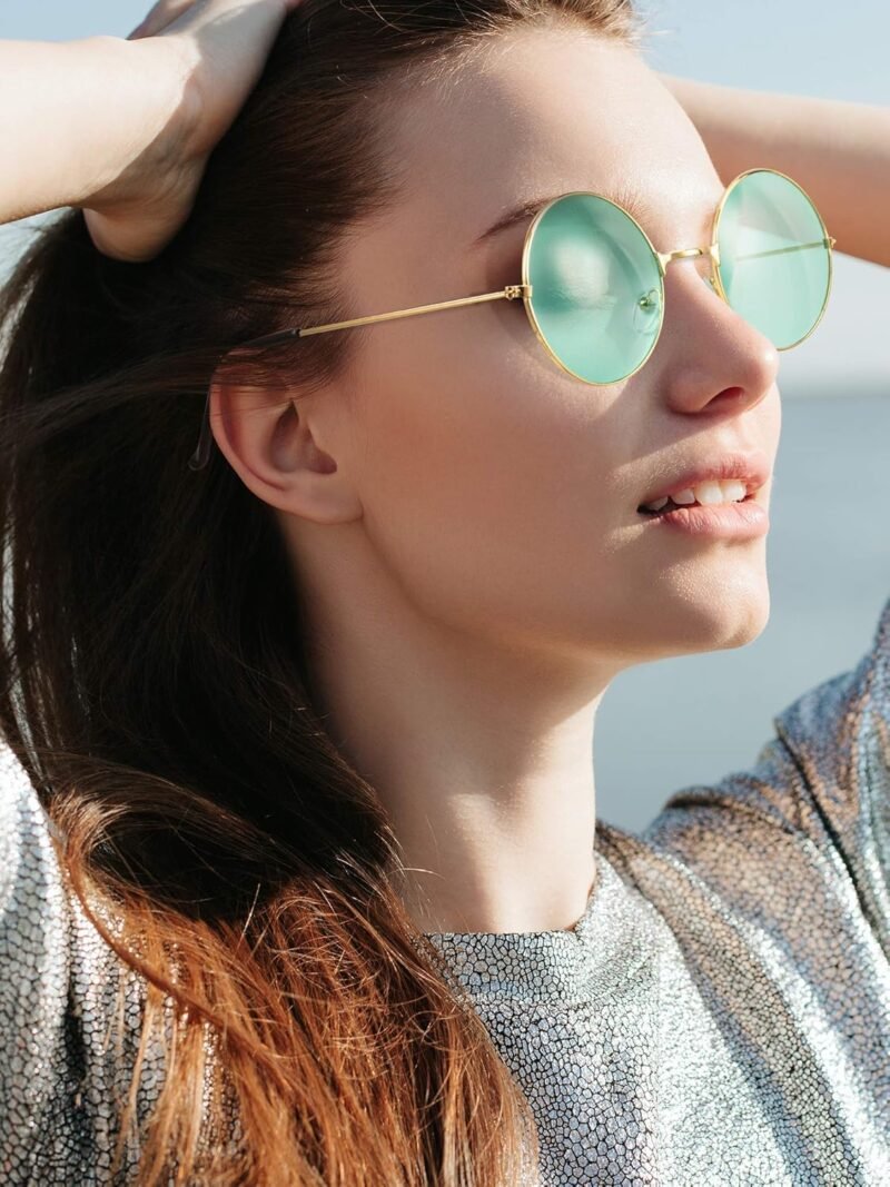 CEREMONYT Sunglasses Round 12 Pairs 60s 70s Hippie Circle Sunglasses for Women Men Retro Hippie Glasses Round Tinted Lens Sunglasses Pack Vintage Hipster Small Hippie Eyewear for Men Women Masquerade Costumes Party Gifts
