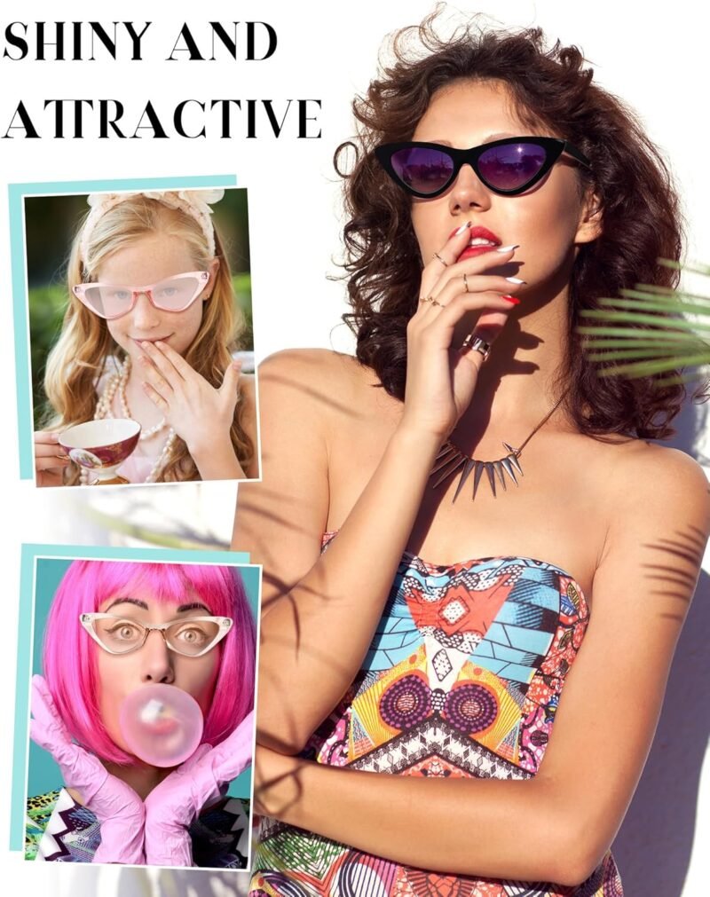CEREMONYT Sunglasses Cat Eye 8 Pairs Cat Eye Sunglasses for Women  Cat Eye Sunglasses Vintage Sunglasses Trendy Sunglasses for Party