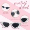 CEREMONYT Sunglasses Cat EyeBride Sunglasses for Bachelorette White Heart Glasses for Bride to Be Gift, Bachelorette Accessories Party Favors