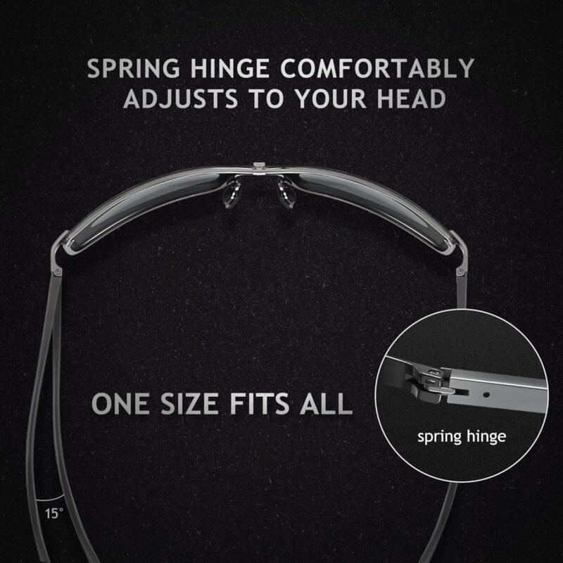 CEREMONYT Sunglasses Wraparound Ultra Lightweight Wrap Around Polarized Sunglasses for Men Women Al-Mg Metal Frame Spring Hinge UV400