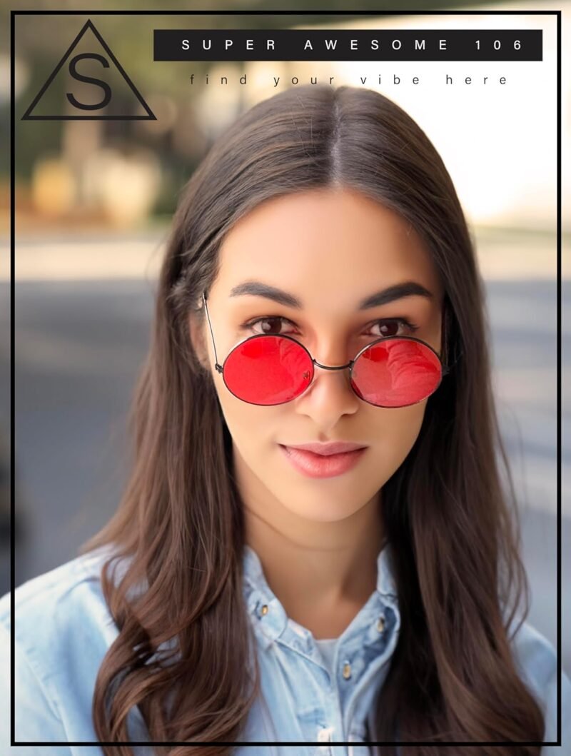 CEREMONYT Sunglasses Round  Retro Vintage Flat Color Circle Round Lens Sunglasses