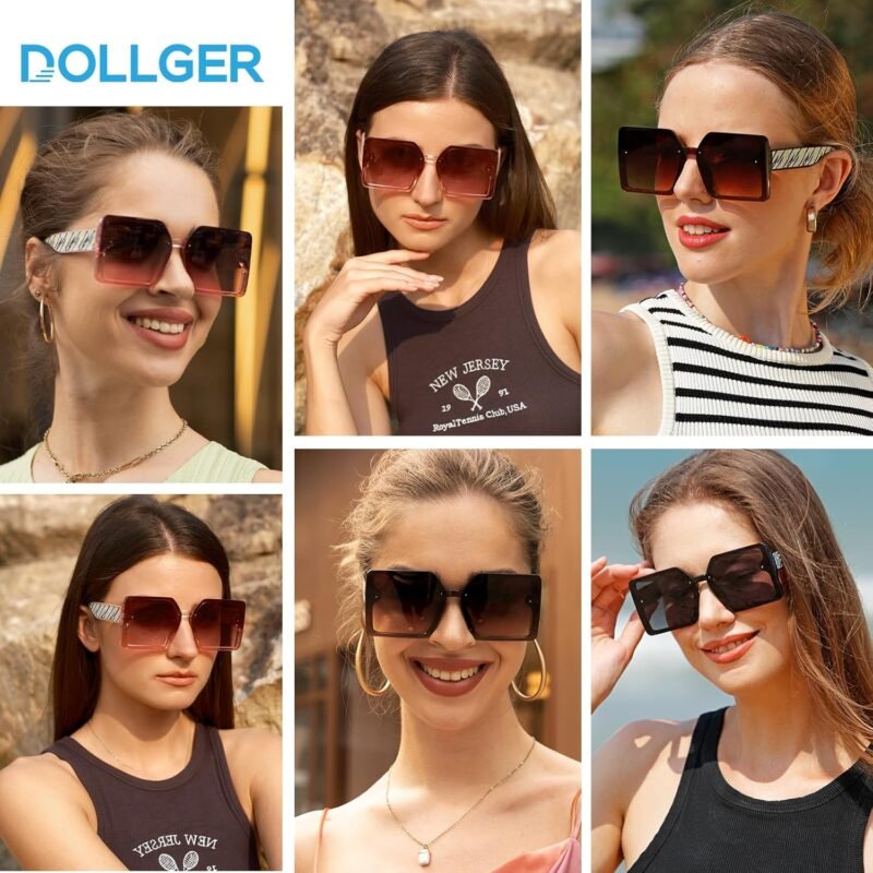 CEREMONYT Sunglasses Square Oversized Square Sunglasses for Women Big Large Wide Designer Trendy Sunglasses for UV Sunglasses Women
