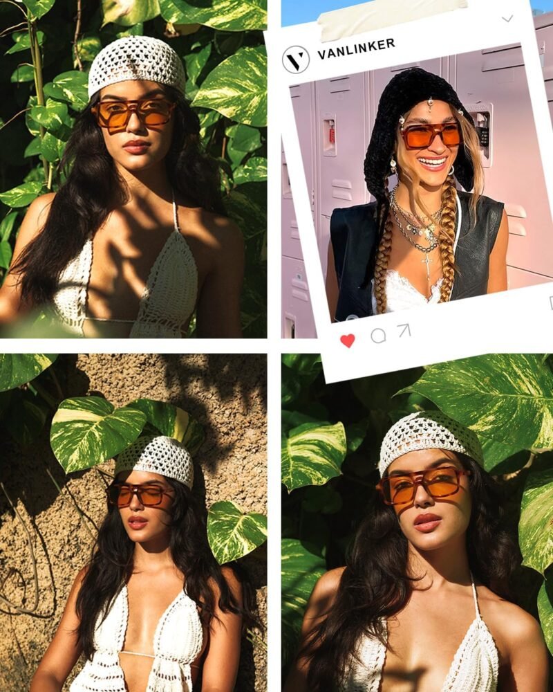 CEREMONYT Sunglasses Square  Retro 70s Square Aviator Sunglasses for Women Men Vintage Trendy Rectangle Sun Glasses VL9816