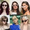 CEREMONYT Sunglasses Cat Eye Trendy Sunglasses for Women Men Vintage Narrow Cateye Metal Snake Sunnie Y2k Accessories AP3621