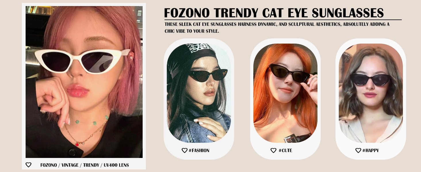 Vintage Narrow Cat Eye Sunglasses