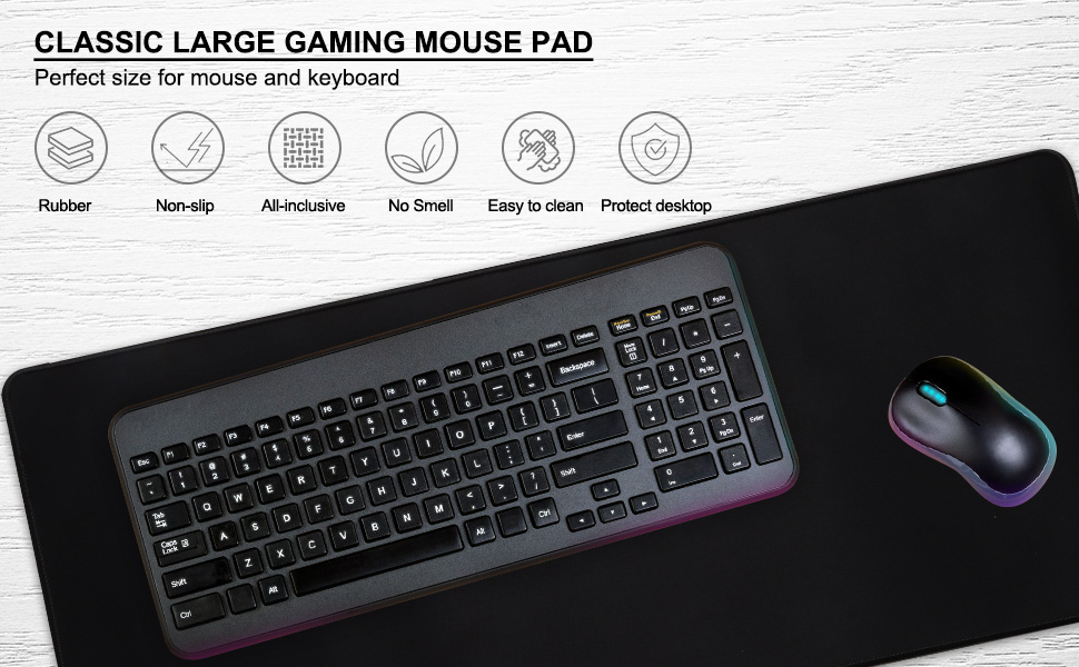 Large Gaming Mouse Pad Rubber Base Non-slip 